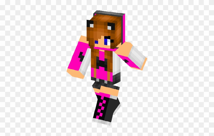 Pink Mustache Girl Skin - Minecraft #598337