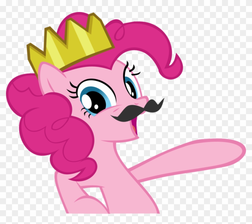 Pinkie Pie Mustache And Crown By Honzah70 - Cartoon #598362