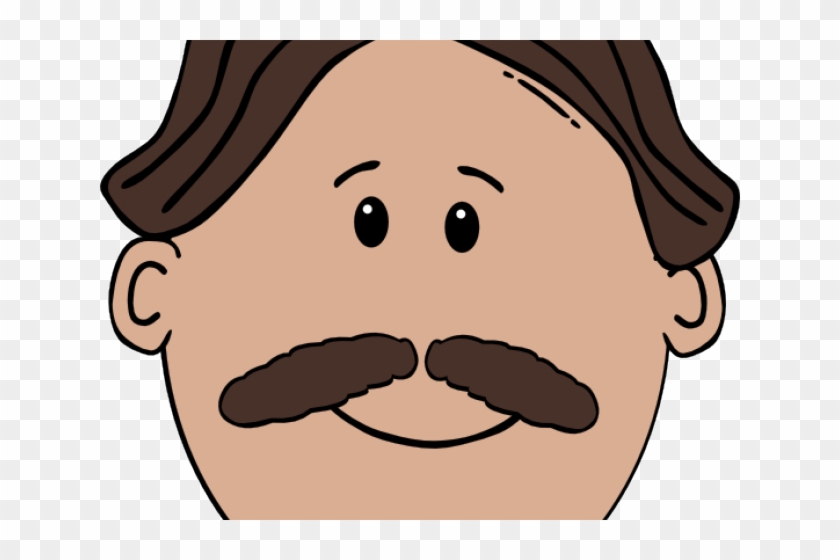 Moustache Clipart Mustache Man - Cartoon Man Face #598365