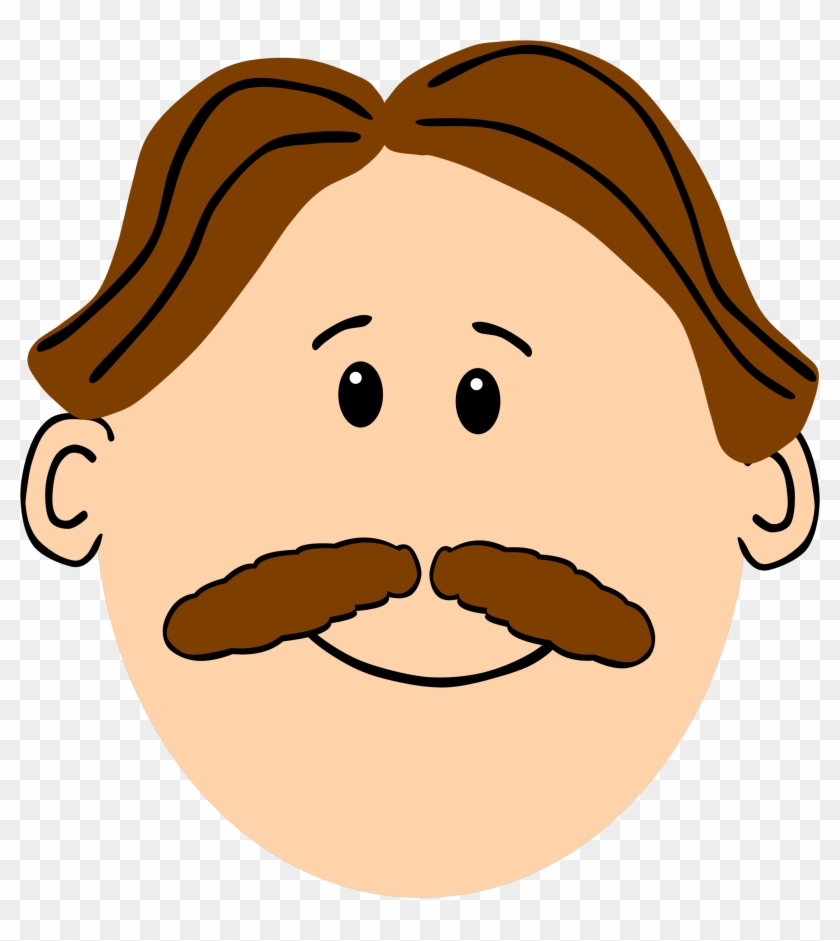 With Brown Hair And Mustache - Cartoon Man With Moustache #598378