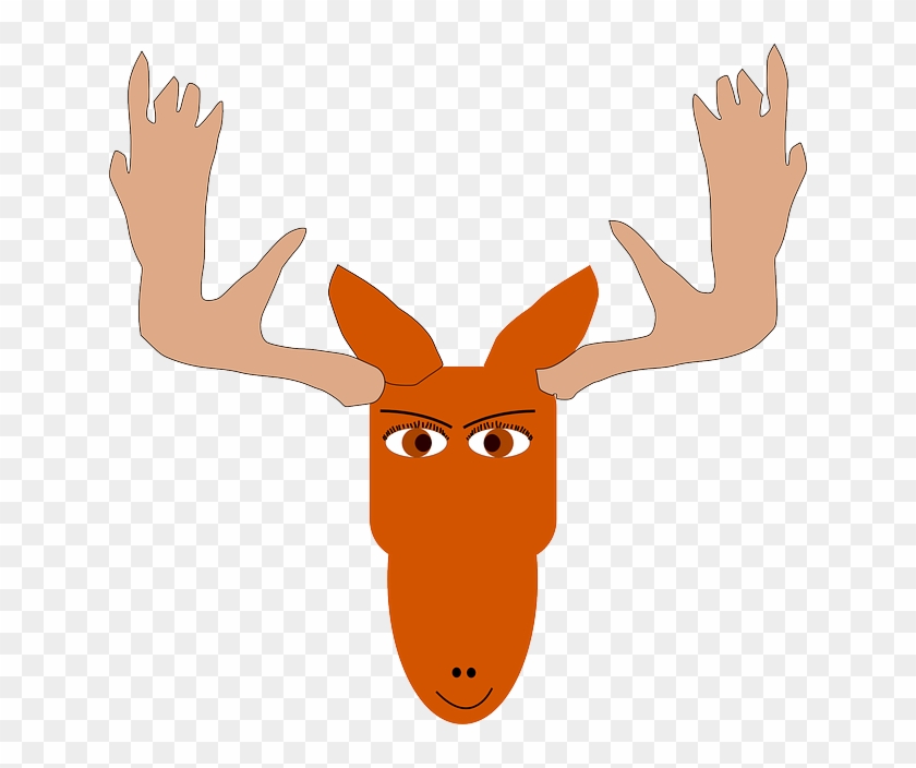 Eyes, Face, Cartoon, Smiling, Moose, Antlers, Smile - Mad Moose Clipart #598407