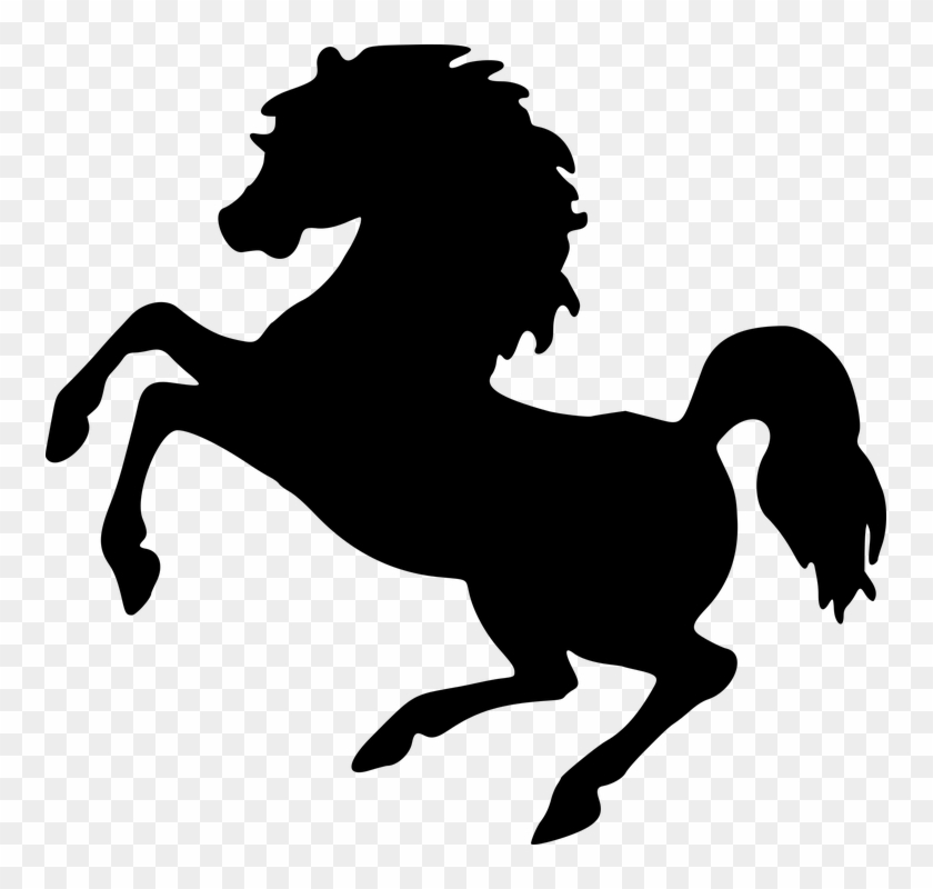 Jumping Horse Silhouette 23, - Rearing Horse Silhouettes Png #598410