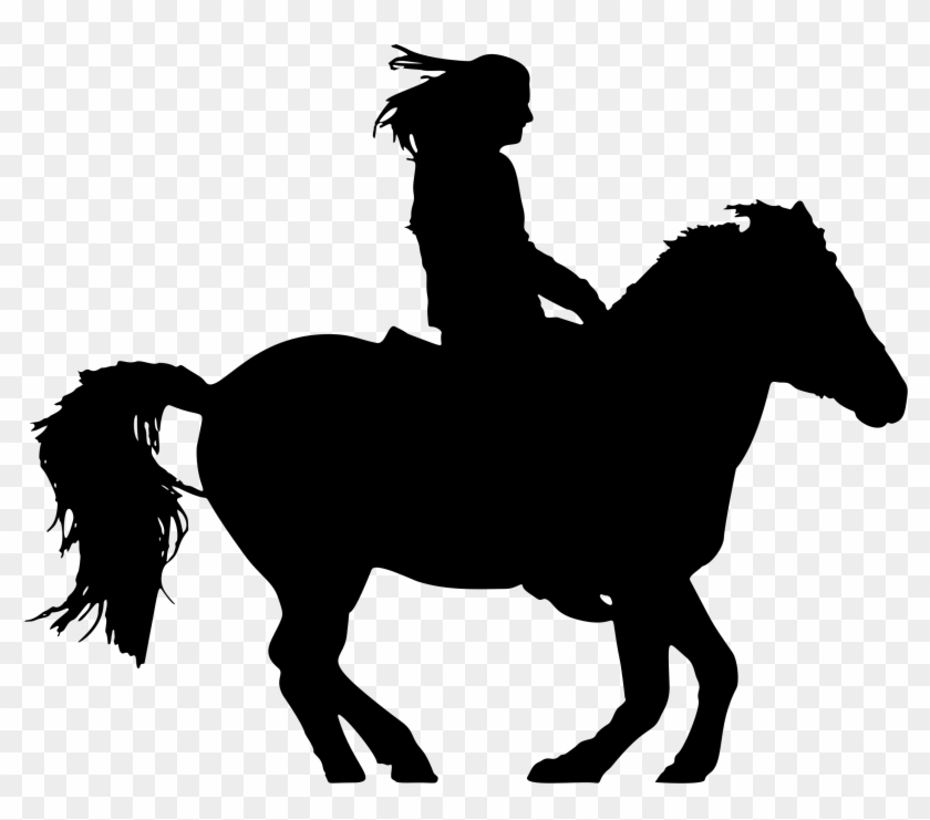 Riding Horse Silhouette - Cowboy On Horse Silhouette #598432