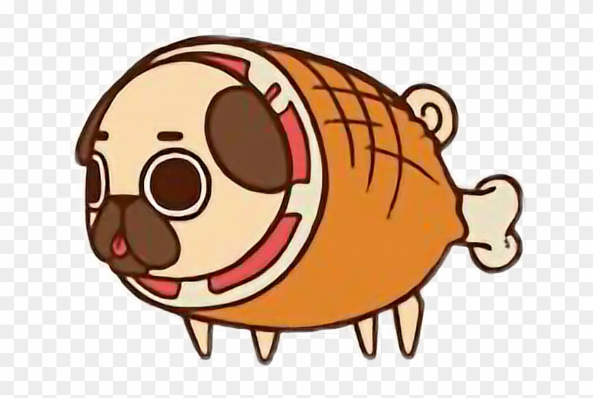 Cute Kawaii Pug Chibi Food Hamfreetoedit - Puglie Pug #598431