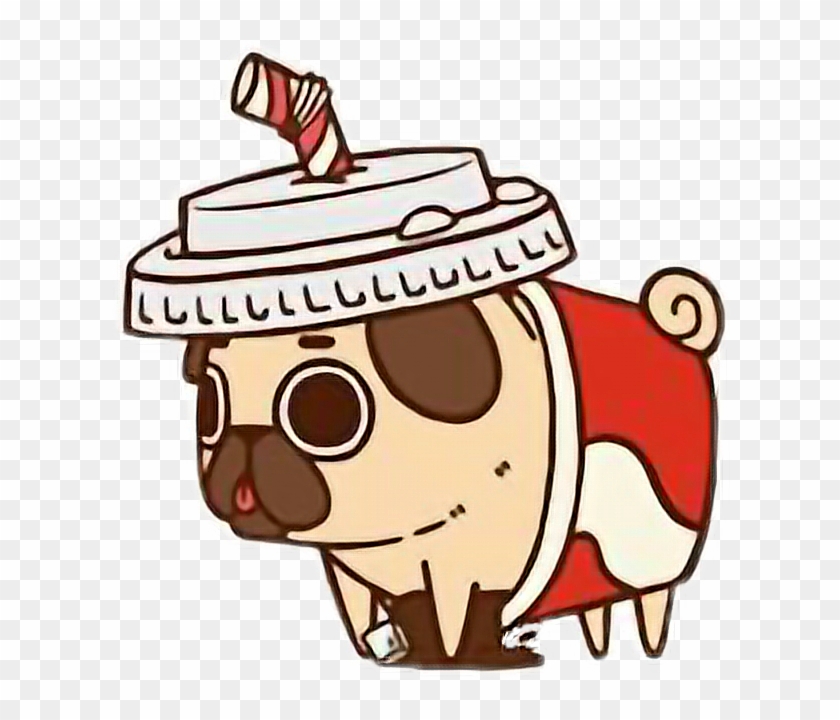Cute Kawaii Pug Chibi Food Drink Sodafreetoedit - Puglie Heart Backpack By Puglie Pug #598434