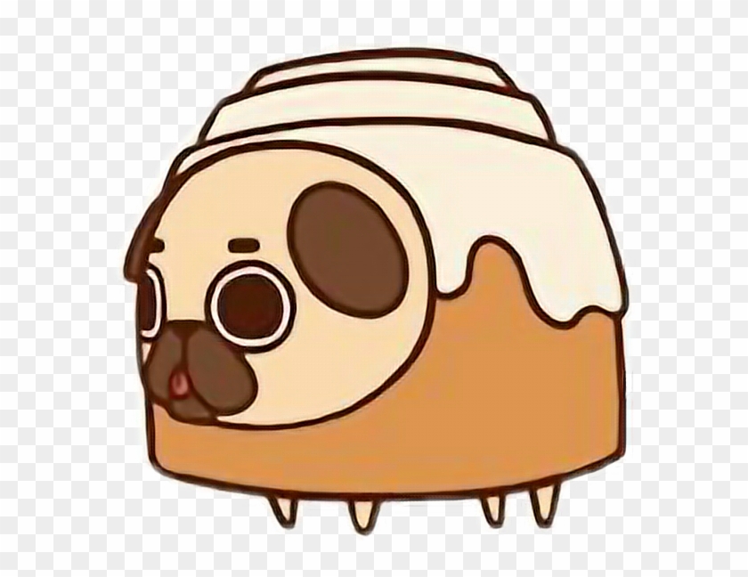 Cute Kawaii Pug Chibi Food Cinimonroll Freetoedit - Kawaii Pug #598437