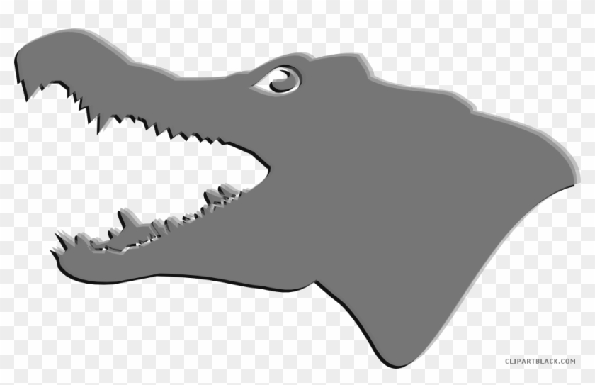 Alligator Head Animal Free Black White Clipart Images - Portable Network Graphics #598626