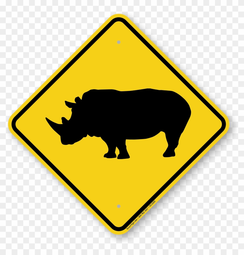 Rhinoceros Crossing Sign - Road Signs In Jamaica #598854