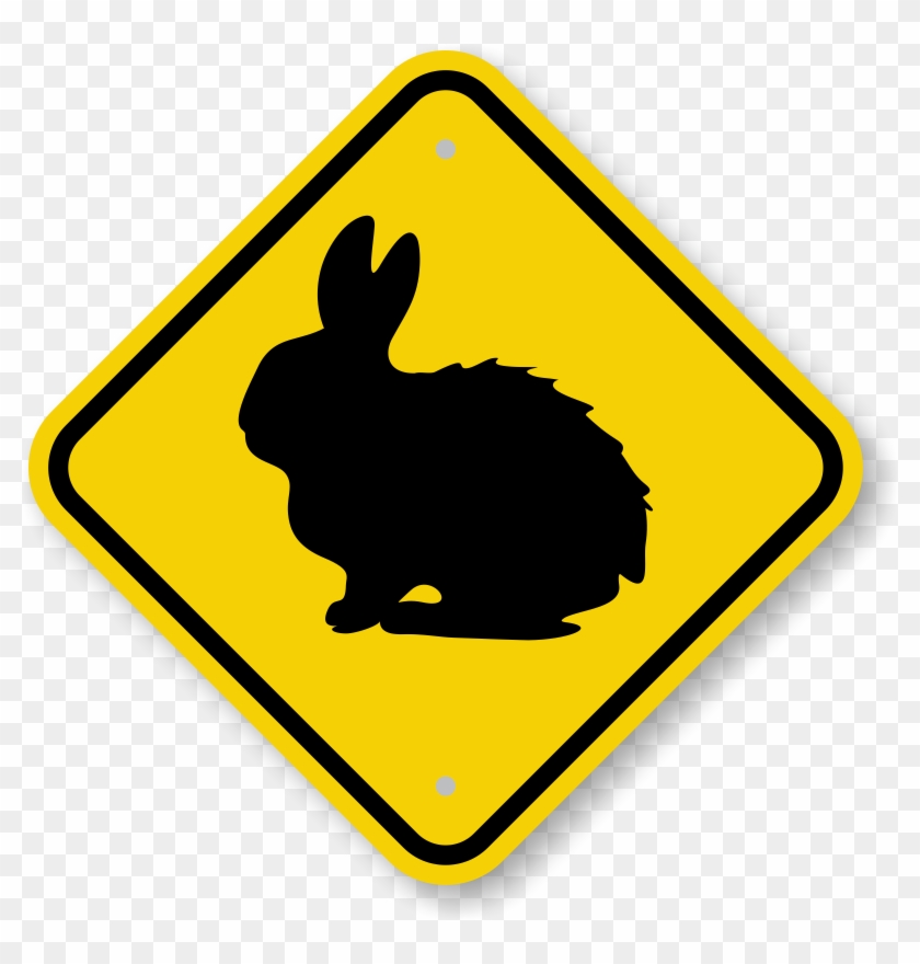 Rabbit Graphic Crossing Sign - Horse Road Sign #598860