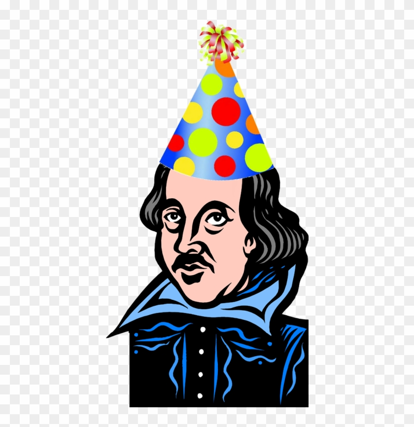 Cartoon Shakespeare With Birthday Hat - William Shakespeare #598999