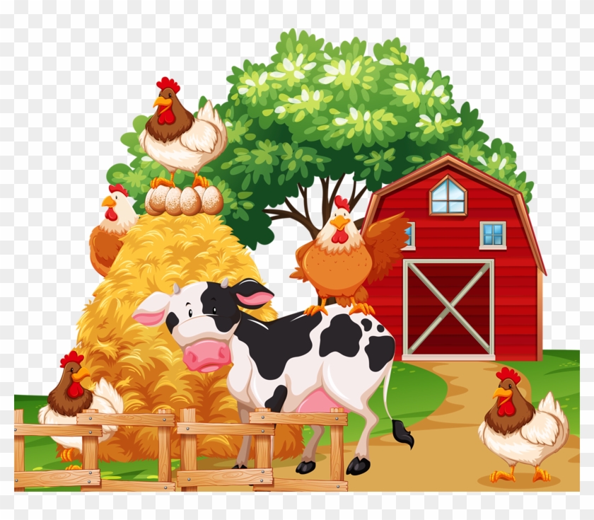 Farm Animals Together In The Farmhouse - Caricaturas De Granja #599241