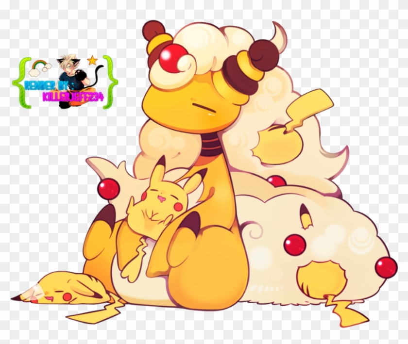 Render- Mega Ampharos And Pikachu By Killerjeff234 - Mega Ampharos Y Ampharos #599294