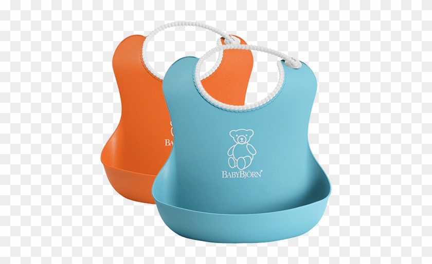 High Chairs - Babybjorn Soft Bib X 2 - Orange And Turquoise #599358