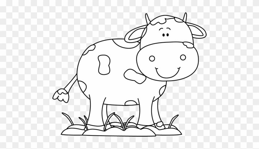 Black And White Cow In The Mud - Clip Art Cows Black And White #599437
