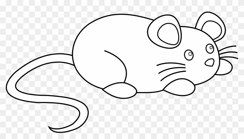 Whiskers Clipart Little Mouse - Cute Rat Cartoon Black And White #599454