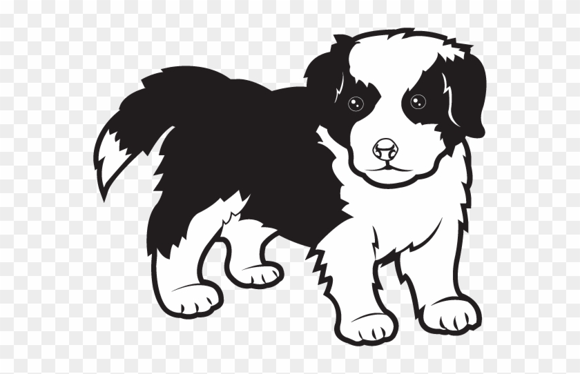 Border Collie Clipart Farm Dog Pencil And In Color - Border Collie Puppy Clipart #599467
