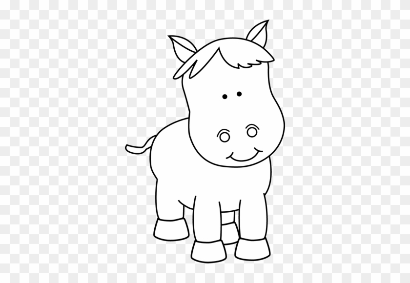 Black And White Pony - Pig Holding A Heart #599476