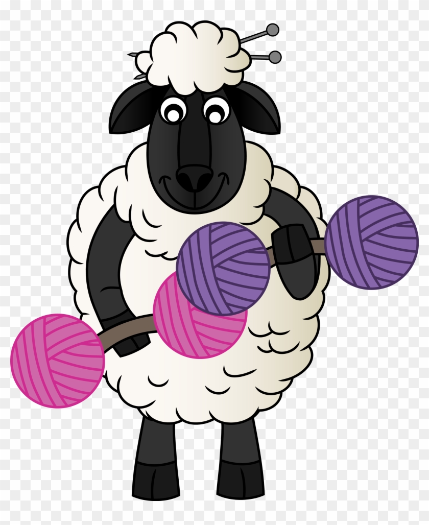 Kniticaltherapy Knitical Therapy Logo Sheep Yarn Dumbells - Knitting #599519