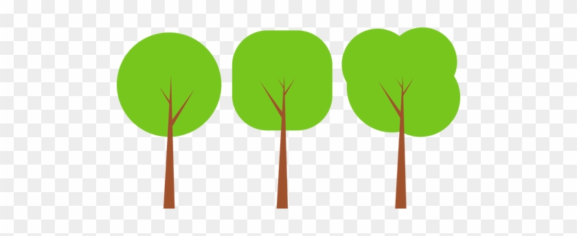 Flat Trees - Cartoon Trees In A Row #599660