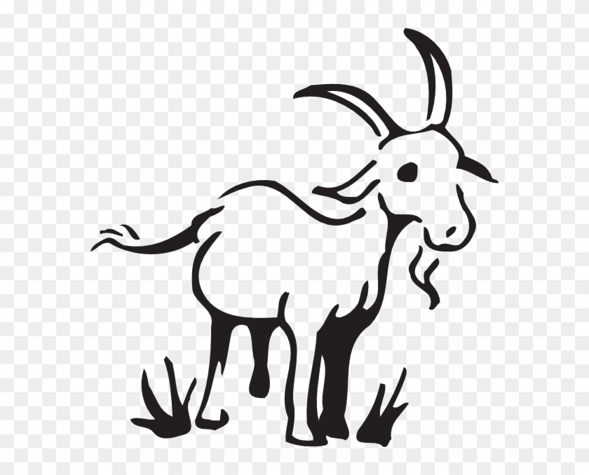 Goat Black And White Clipart - Free Clip Art Goat #599835