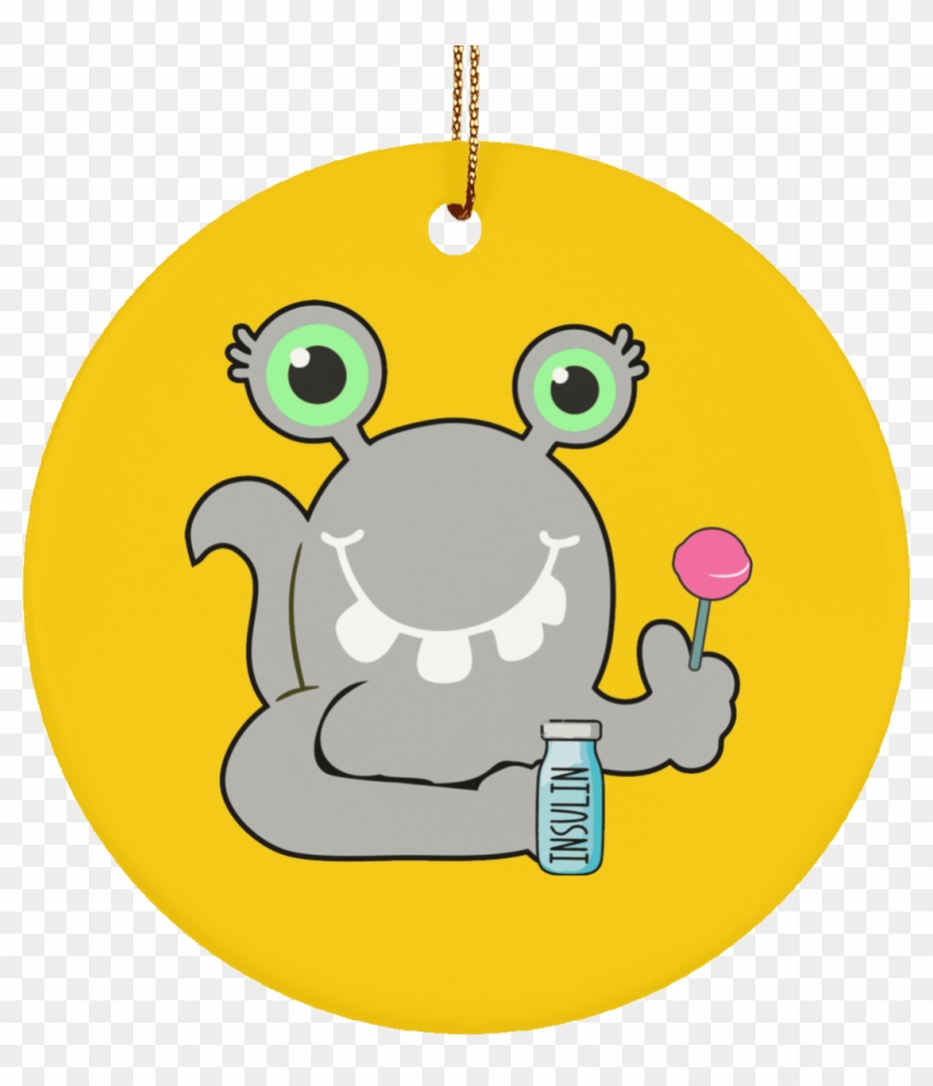 Diabetes Monster Ceramic Circle Ornament - Ceramic #599843