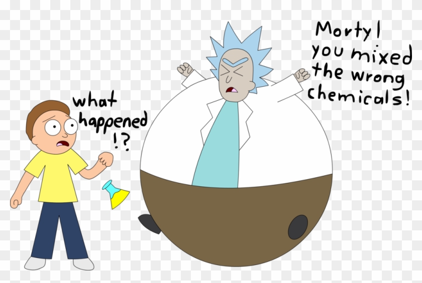 Rick Inflated With Morty By Darlaltonbearcat - Drawing #600132