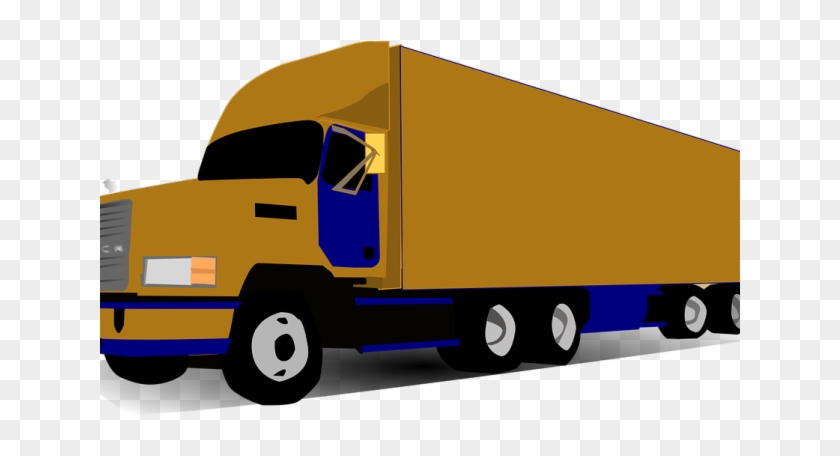 18-wheeler Fire Cliparts - Blue And Gold Truck #600312