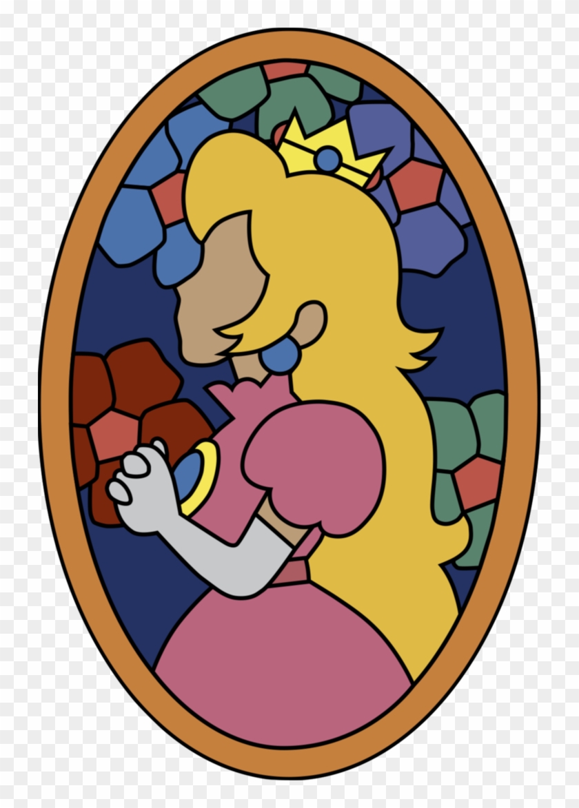 Princess Peach Stained Glass Window From Super Mario - Super Mario 64 Peach Painting #600389