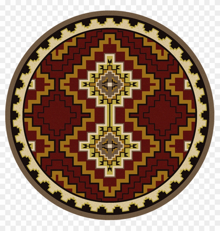 Council Fire Round Rug - Council Fire Rustic Rug By American Dakota #600507