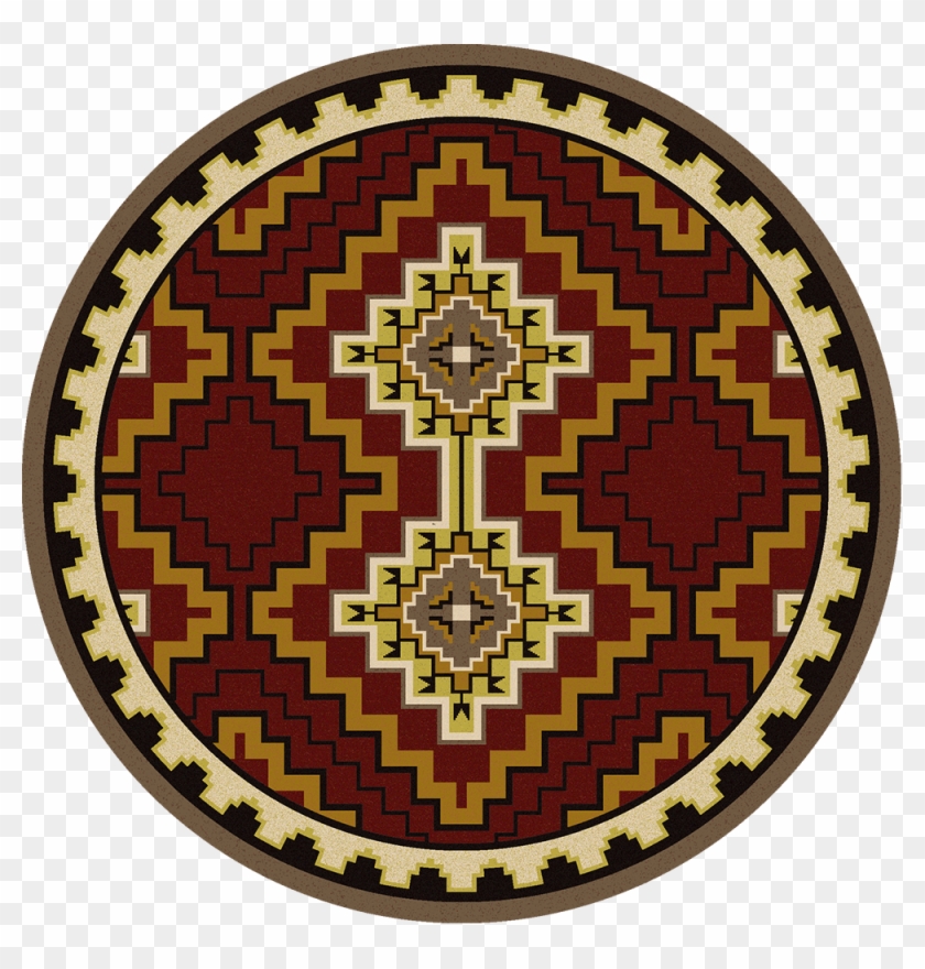 Council Fire Round Rug - Council Fire Rustic Rug By American Dakota #600507