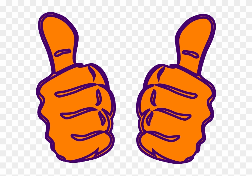 Double Thumbs Up, Lighter Orange Clip Art At Clker - Clip Art #600573