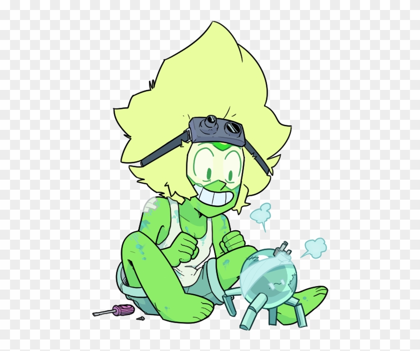 Green Fictional Character Cartoon Clip Art Leaf Organism - Steven Universe Peridot Fanart #601082