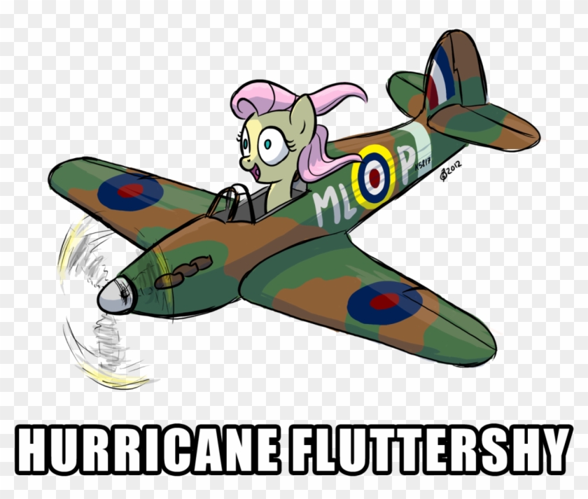 Derkrazykraut, Fighter, Fluttershy, Happy, Hawker Hurricane, - Arrow To The Knee #601276