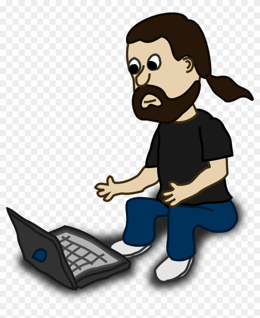 Laptop Cartoon Clip Art - Man On Laptop Cartoon #601466