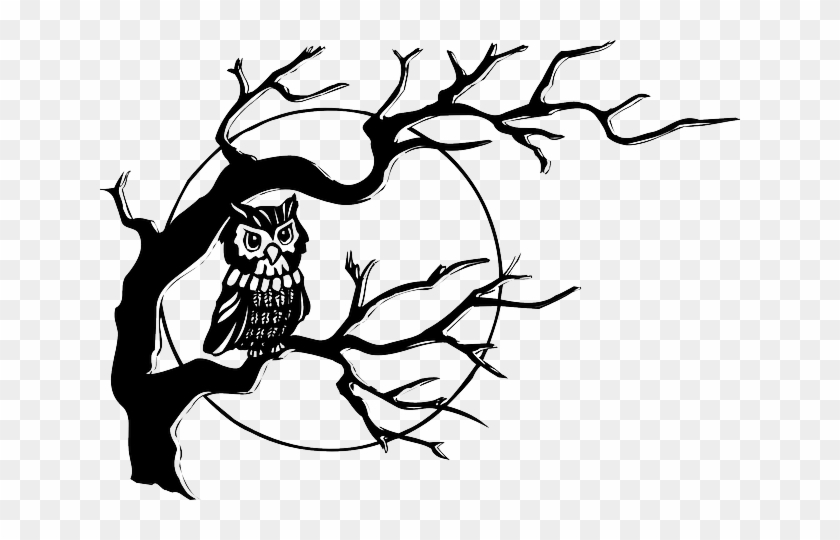 Baby, Dead, Tribal, Moon, Drawn, Sketch - Owl On A Tree Drawing #601493