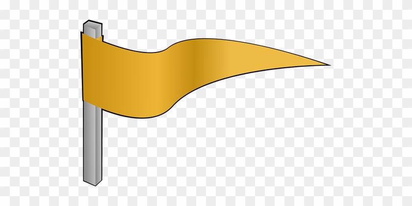 Flamme, Drapeau, Jaune, Onduler, Fanion - Flaglet Clipart #601902