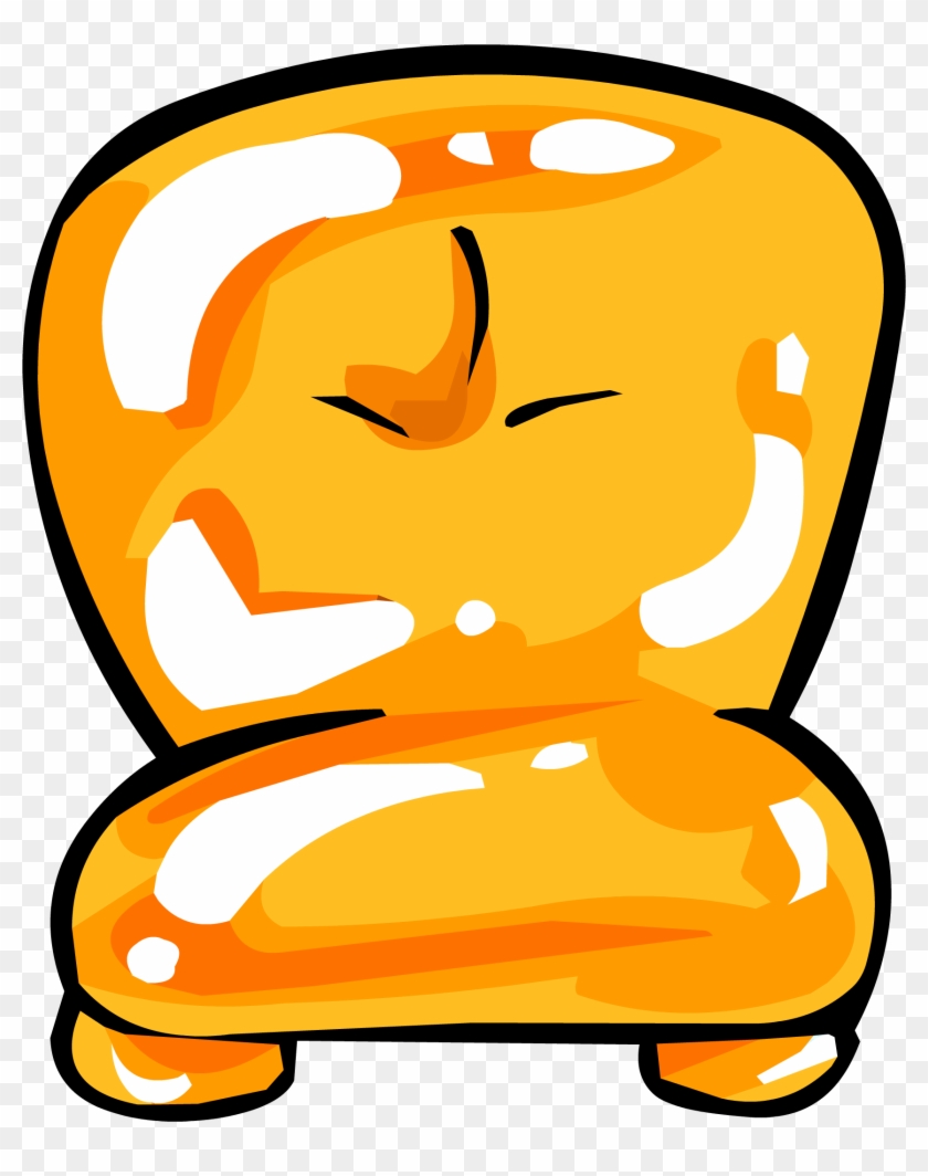 Orange Inflatable Chair - Chair Club Penguin #602051