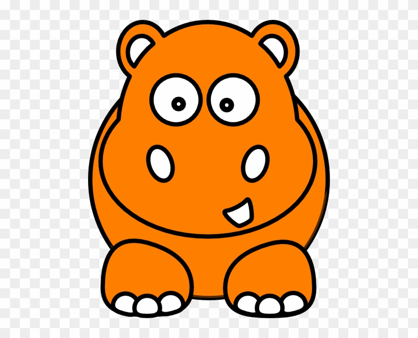 Orange Clipart Hippo - Cartoon Hippo Shower Curtain #602076