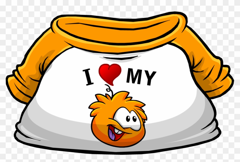 I Heart My Orange Puffle T-shirt - Club Penguin Orange Puffle #602082