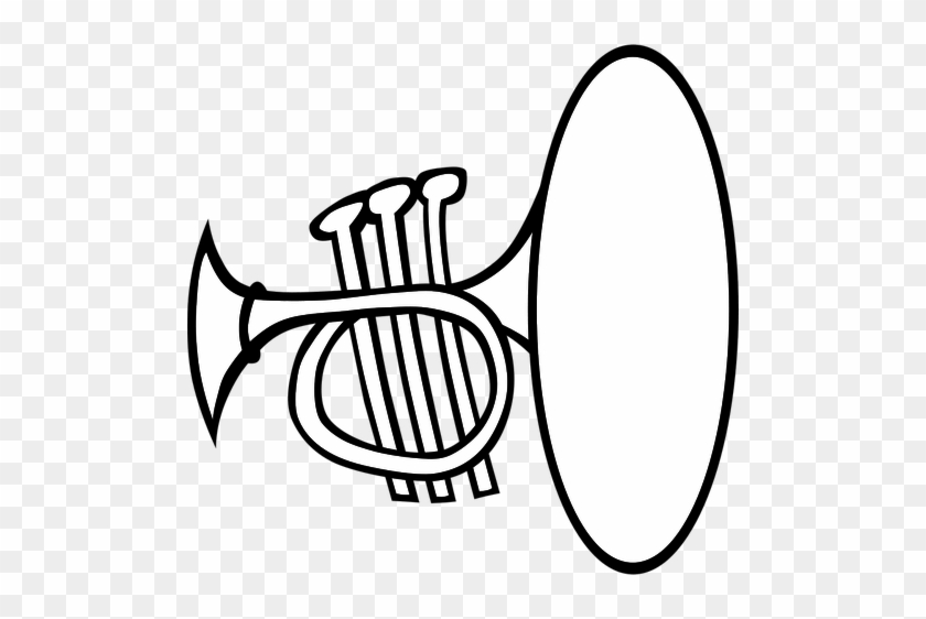 Trumpet Drawing At Getdrawings Com Free For Personal - Musical Instruments Clipart Black And White #602238
