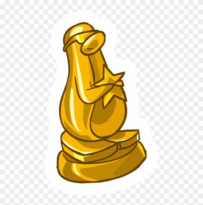Gold Award Pin - Club Penguin Golden Penguin #602412