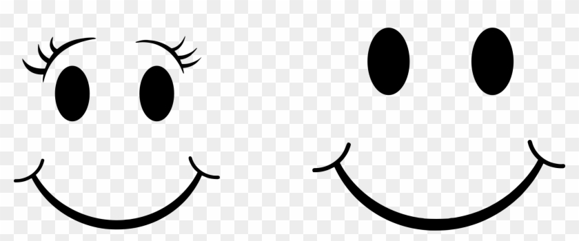 Female And Male Smileys - Smiley Png Black And White #602555