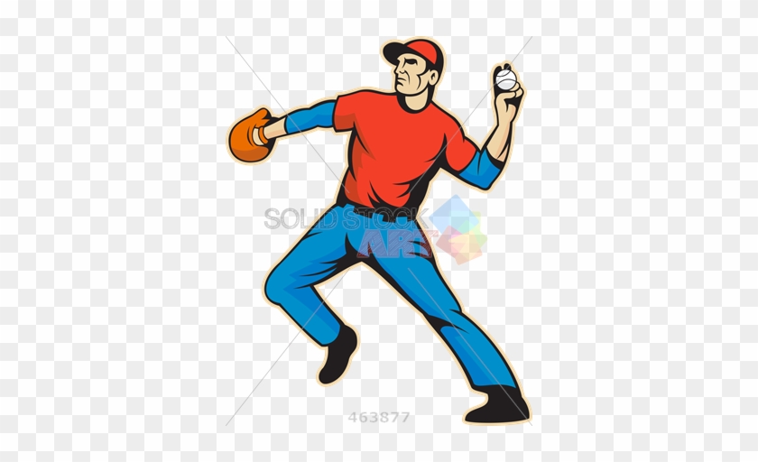 Stock Illustration Of Baseball Fielder Cartoon Throwing - Underhand Throw Clipart #602698