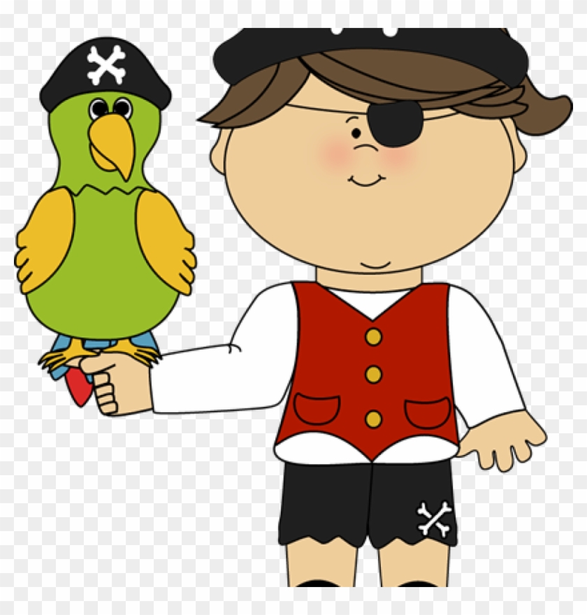 Pirate Clipart Pirate Girl With Parrot Pirate Clip - Boy With Parrot Clipart #602936