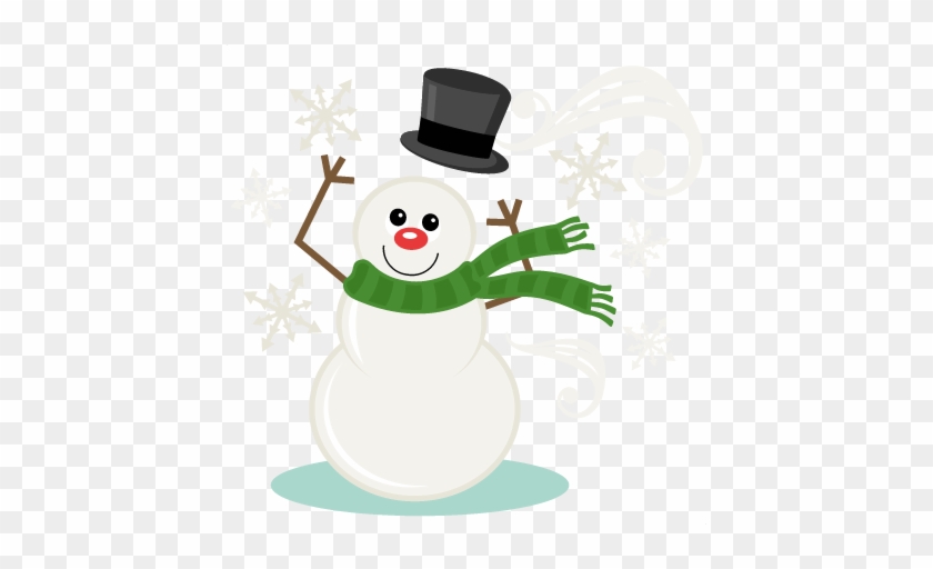 Windy Snowman Svg Scrapbook Title Winter Svg Cut File - Snowman Svg File Free #602958