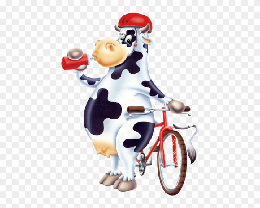 Funny Cow Cartoon - Cow On A Bike Ride Mouse Pad, Hot Pad Or Trivet Aph0532mp #603124