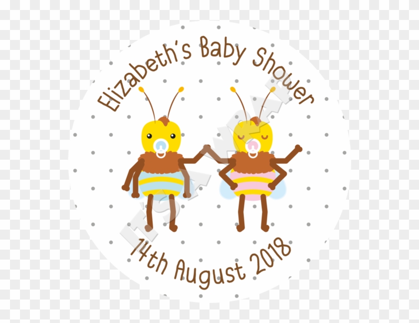 Baby Shower Bees Sweet Cone Stickers - Baby Shower #603185