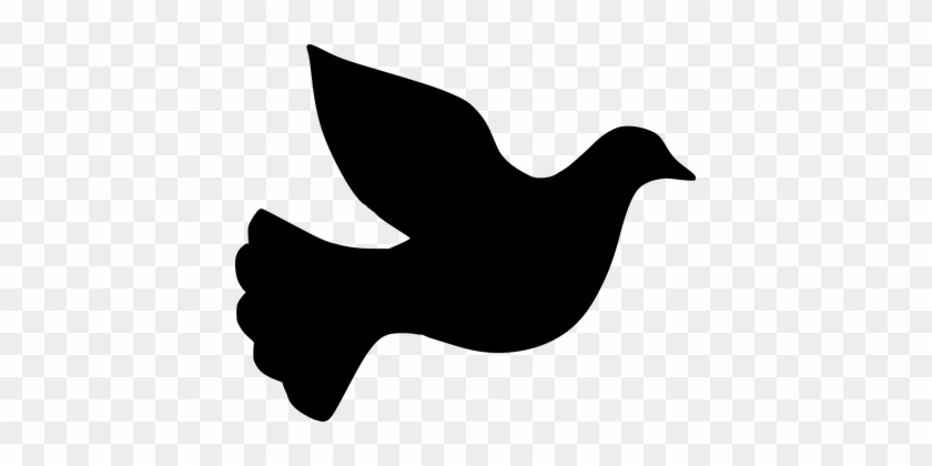 Dove Pigeon Silhouette Black Bird Flying P - Dove Clip Art Silhouette #603266