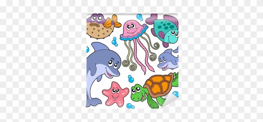 Sea Fishes And Animals Collection Wall Mural • Pixers® - Sea Creatures Clipart #603378