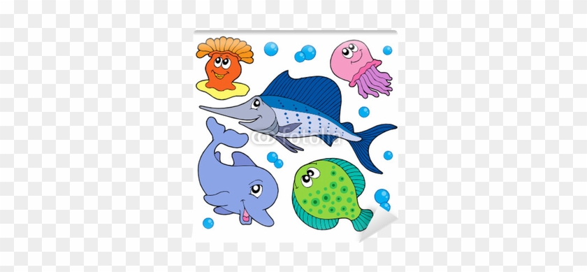 Cute Marine Animals Collection 2 Wall Mural • Pixers® - Cute Cartoon Sea Animals #603396